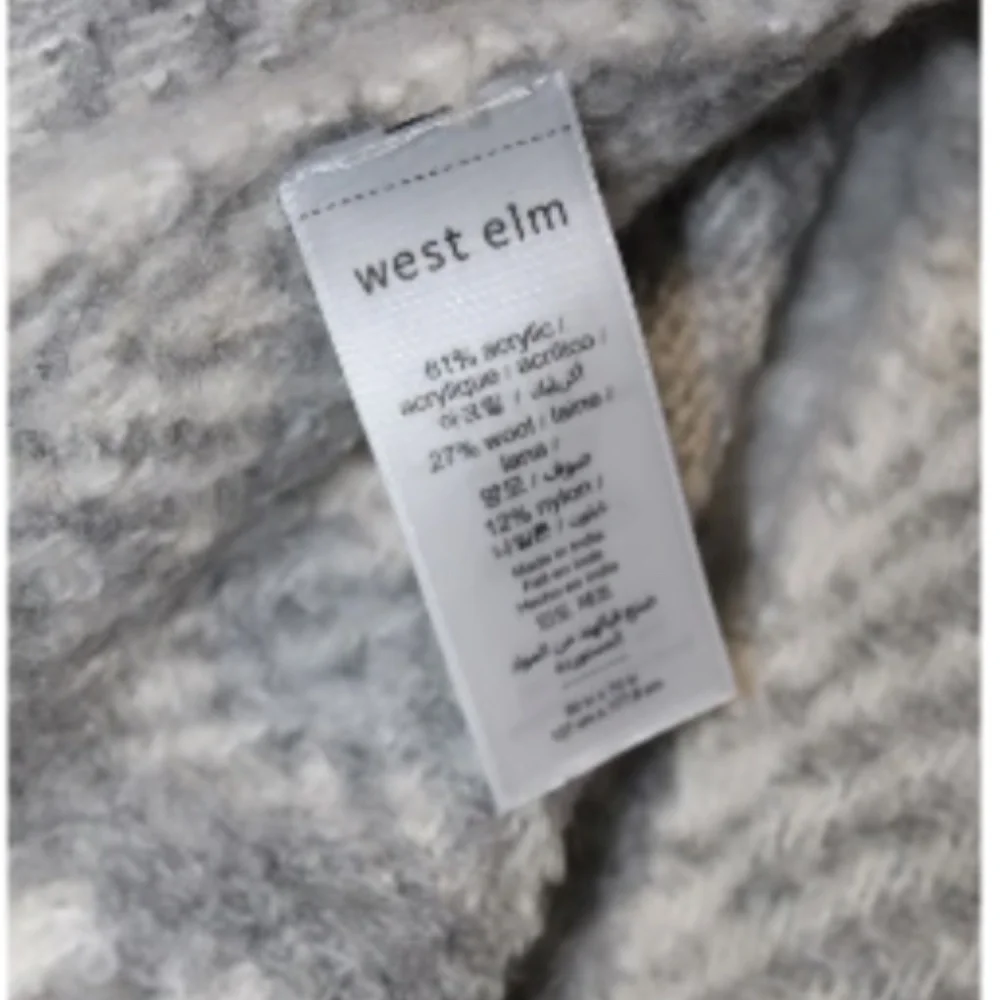 West Elm Brushed Plaid Faux Mohair Throw. Sz. 50